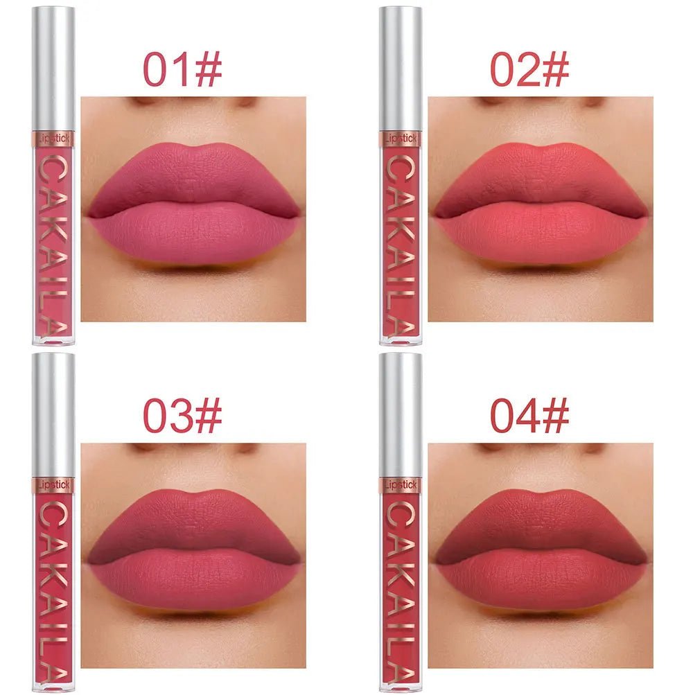 CAKAILA 10pcs/set Nude Lip Gloss Matte Velvet Lipstick Waterproof Long-lasting  Liquid Lipstick Women Moist Lip Tint