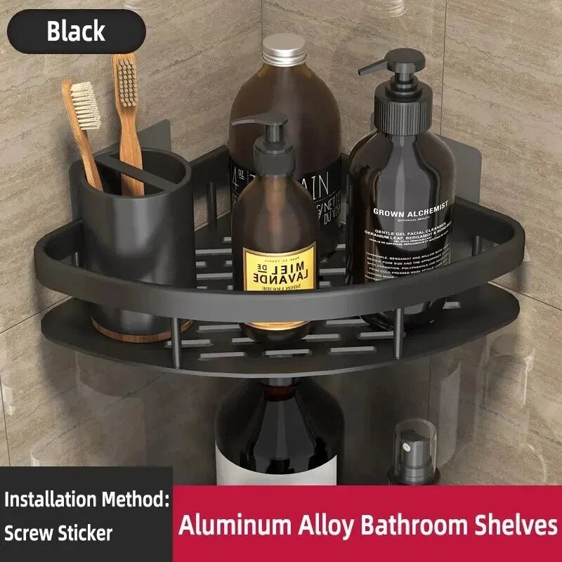 Bathroom Shelf Makeup Storage Organizer Shampoo Rack Shower Shelf Bathroom Accessories No Drill Wall Shelf