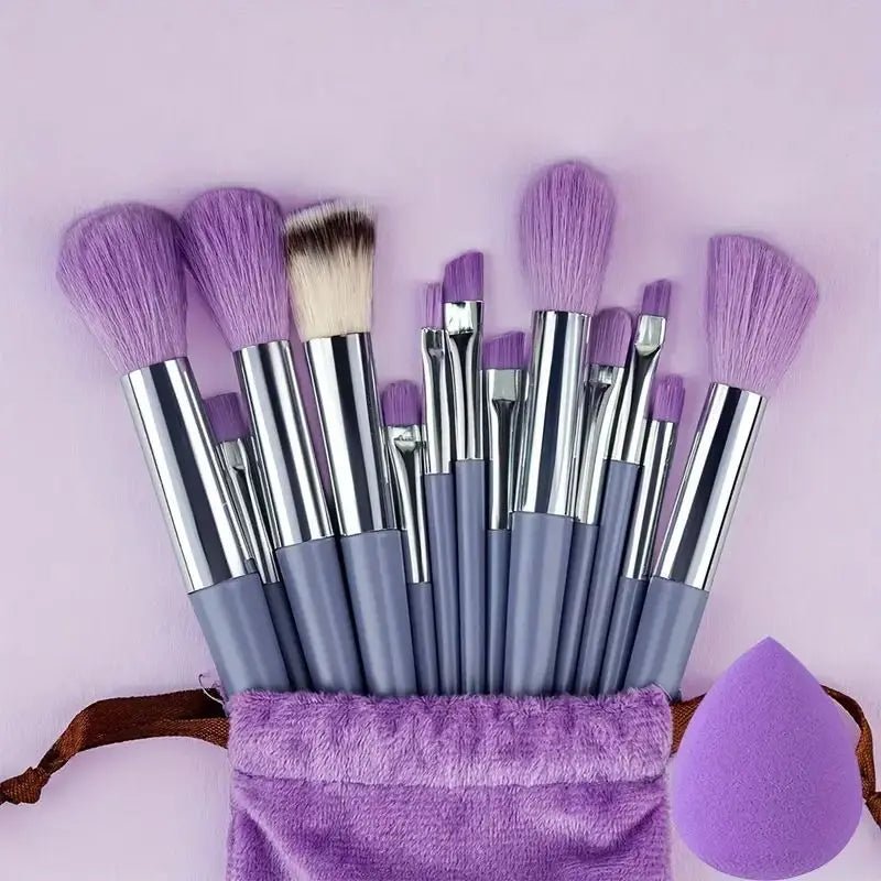 13pcs Premium Synthetic Nylon Bristle Makeup Brush Set - Soft, Gentle, and Cruelty-Free for Flawless Foundation, Blush, Powder,