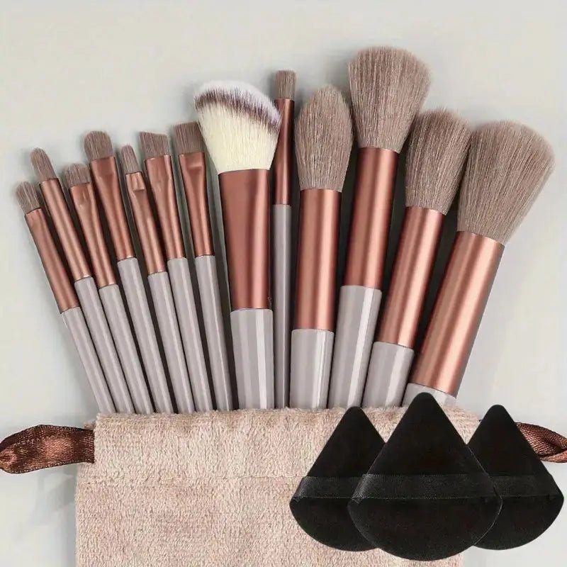 13pcs Premium Synthetic Nylon Bristle Makeup Brush Set - Soft, Gentle, and Cruelty-Free for Flawless Foundation, Blush, Powder,