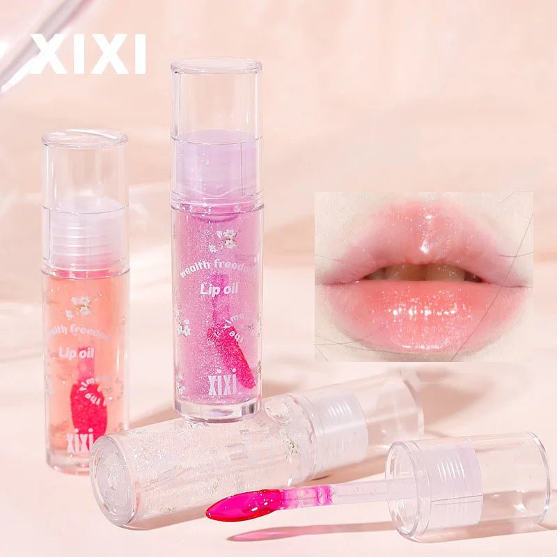 Clear Crystal Glitter Lip Gloss Temperature Discoloration Moisturizing Lip Gloss NonSticky Pearl Shiny Lip Glaze Korean Make Up