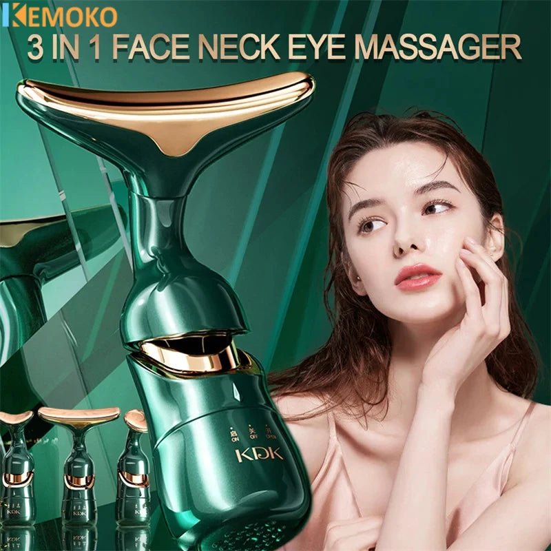 Neck Facial Lifting Massager 3IN1 Device Microcurrent Reduce Double Chin Vibration Face Anti Wrinkles Tightening Skin Care Tools