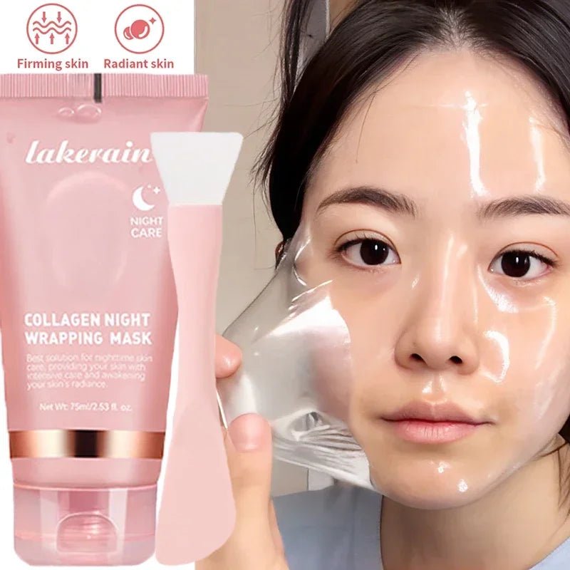 Collagen Overnight Wrapping Peel Off Facial Mask Korean Collagen Night Wrapping Mask Deeply Hydrates Night Care Mask Cream 75ml