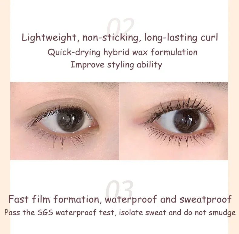 Judydoll Waterproof Mascara Lash Lengthening Curling Thick Mascara Non-smudg Natural Quick Dry Long Lasting Eye Makeup Cosmetics