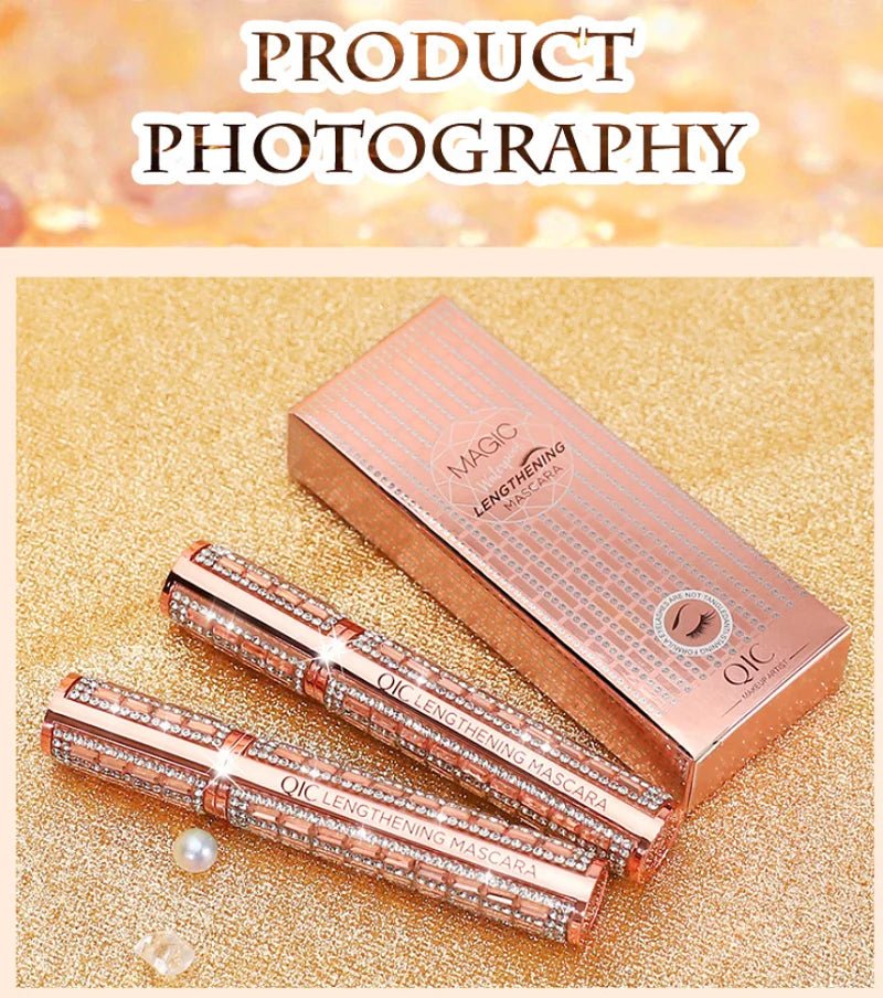 Fashion Diamond 4D Mascara Waterproof Eye Make-up Cosmetics Peanut Silicone Brush Lengthening Curl Lashes Fast Dry