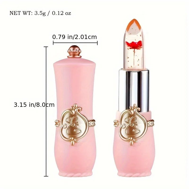 Crystal Flower Jelly Lipstick, Long Lasting Nutritious Lip Balm Lips Moisturizer  Temperature Color Change Lip Gloss