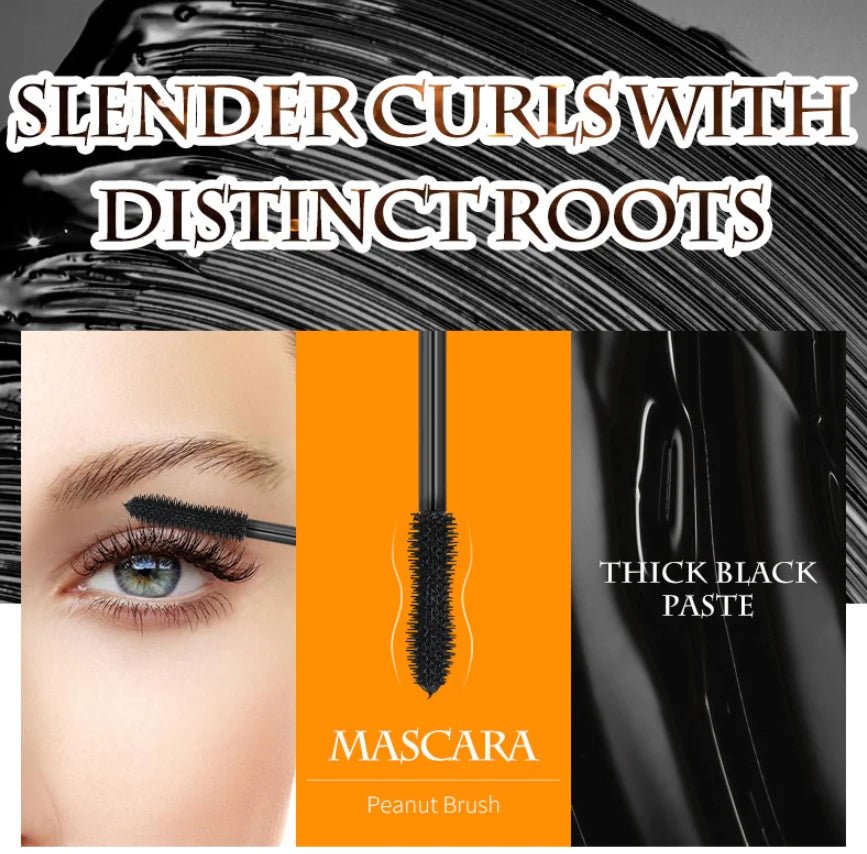 Fashion Diamond 4D Mascara Waterproof Eye Make-up Cosmetics Peanut Silicone Brush Lengthening Curl Lashes Fast Dry