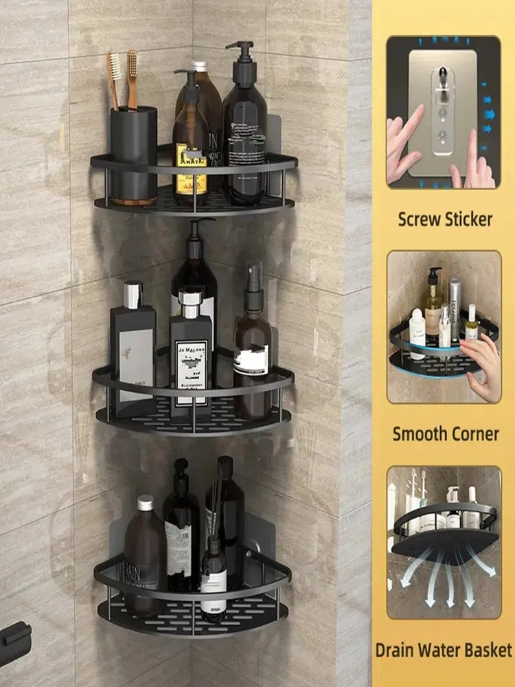 Bathroom Shelf Makeup Storage Organizer Shampoo Rack Shower Shelf Bathroom Accessories No Drill Wall Shelf