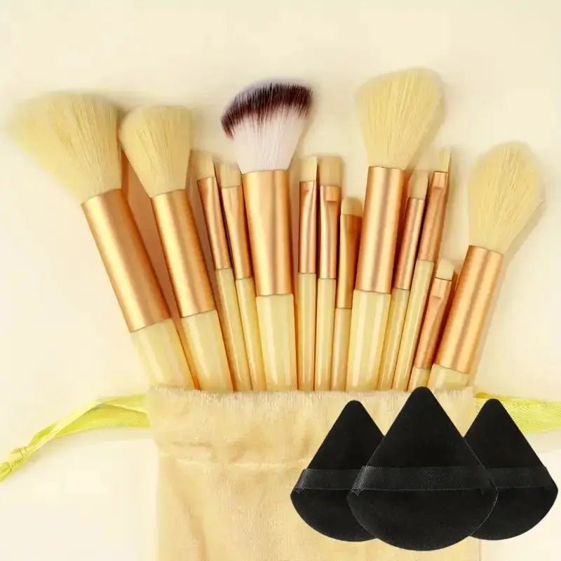 13pcs Premium Synthetic Nylon Bristle Makeup Brush Set - Soft, Gentle, and Cruelty-Free for Flawless Foundation, Blush, Powder,