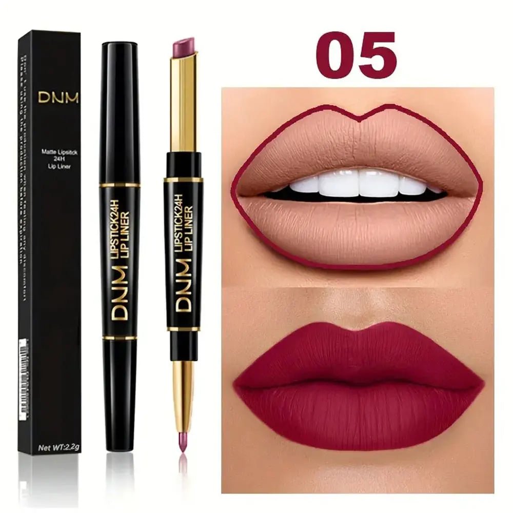 Double-ended Non-stick Cup Long Lasting Lipstick Lip Liner High Pigmented Waterproof Valentine's Day Gifts