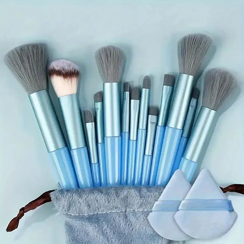 13pcs Premium Synthetic Nylon Bristle Makeup Brush Set - Soft, Gentle, and Cruelty-Free for Flawless Foundation, Blush, Powder,