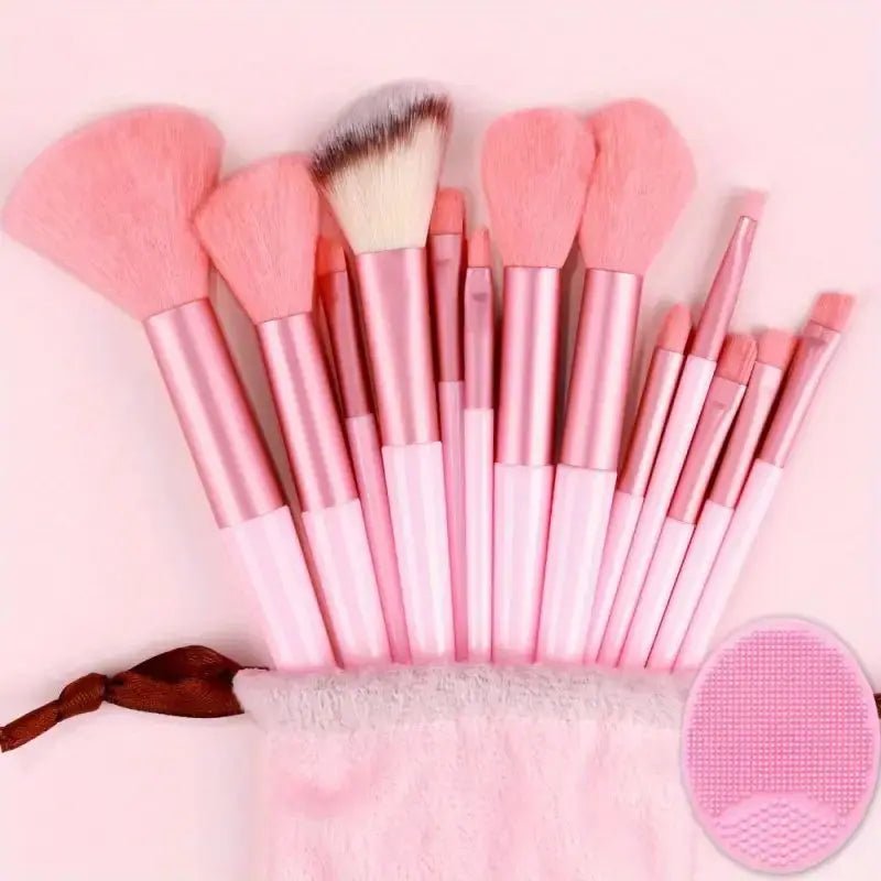 13pcs Premium Synthetic Nylon Bristle Makeup Brush Set - Soft, Gentle, and Cruelty-Free for Flawless Foundation, Blush, Powder,