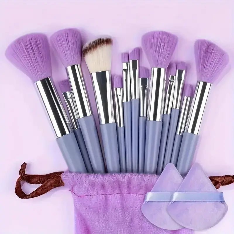 13pcs Premium Synthetic Nylon Bristle Makeup Brush Set - Soft, Gentle, and Cruelty-Free for Flawless Foundation, Blush, Powder,