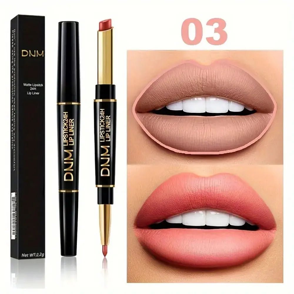 Double-ended Non-stick Cup Long Lasting Lipstick Lip Liner High Pigmented Waterproof Valentine's Day Gifts