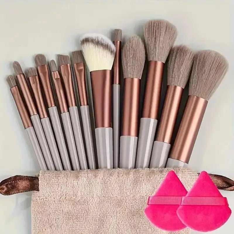 13pcs Premium Synthetic Nylon Bristle Makeup Brush Set - Soft, Gentle, and Cruelty-Free for Flawless Foundation, Blush, Powder,