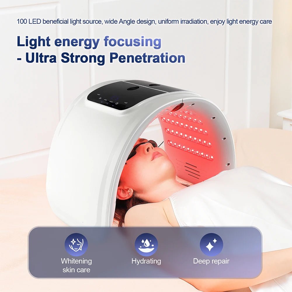 foreverlily LED Face Mask PDT Machine 7 Colors Light Photon Skin Rejuvenation Facial Body Beauty Spa Nano Spray Face Body Mist