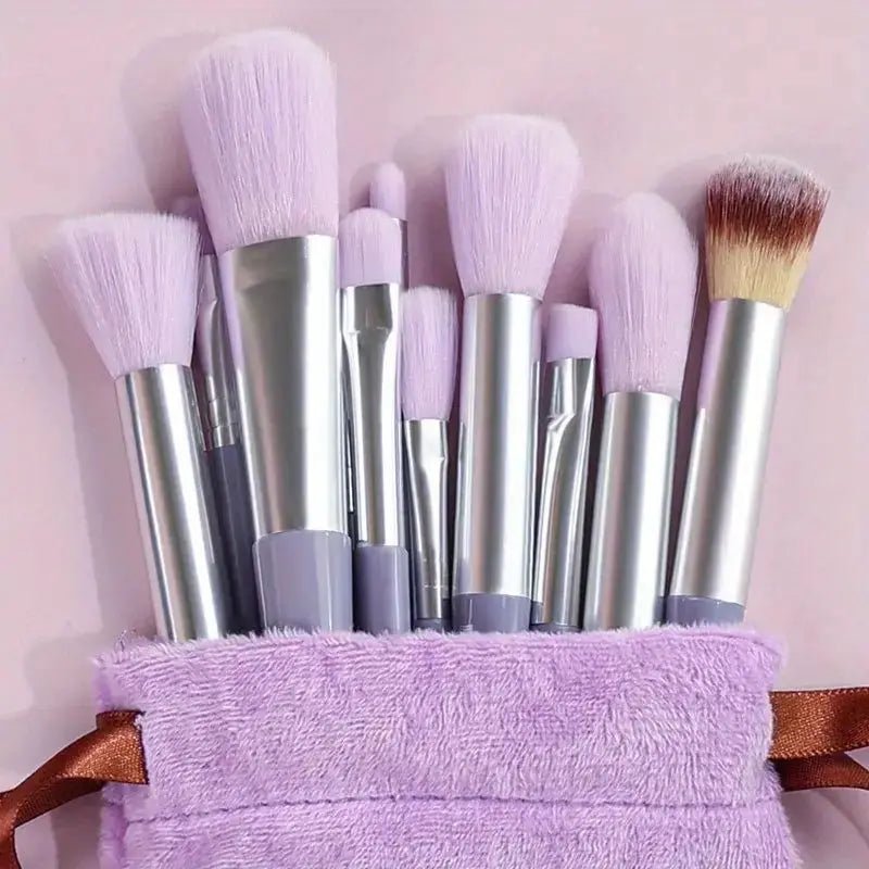 13pcs Premium Synthetic Nylon Bristle Makeup Brush Set - Soft, Gentle, and Cruelty-Free for Flawless Foundation, Blush, Powder,