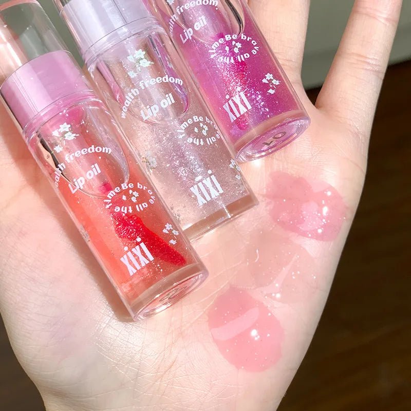 Clear Crystal Glitter Lip Gloss Temperature Discoloration Moisturizing Lip Gloss NonSticky Pearl Shiny Lip Glaze Korean Make Up