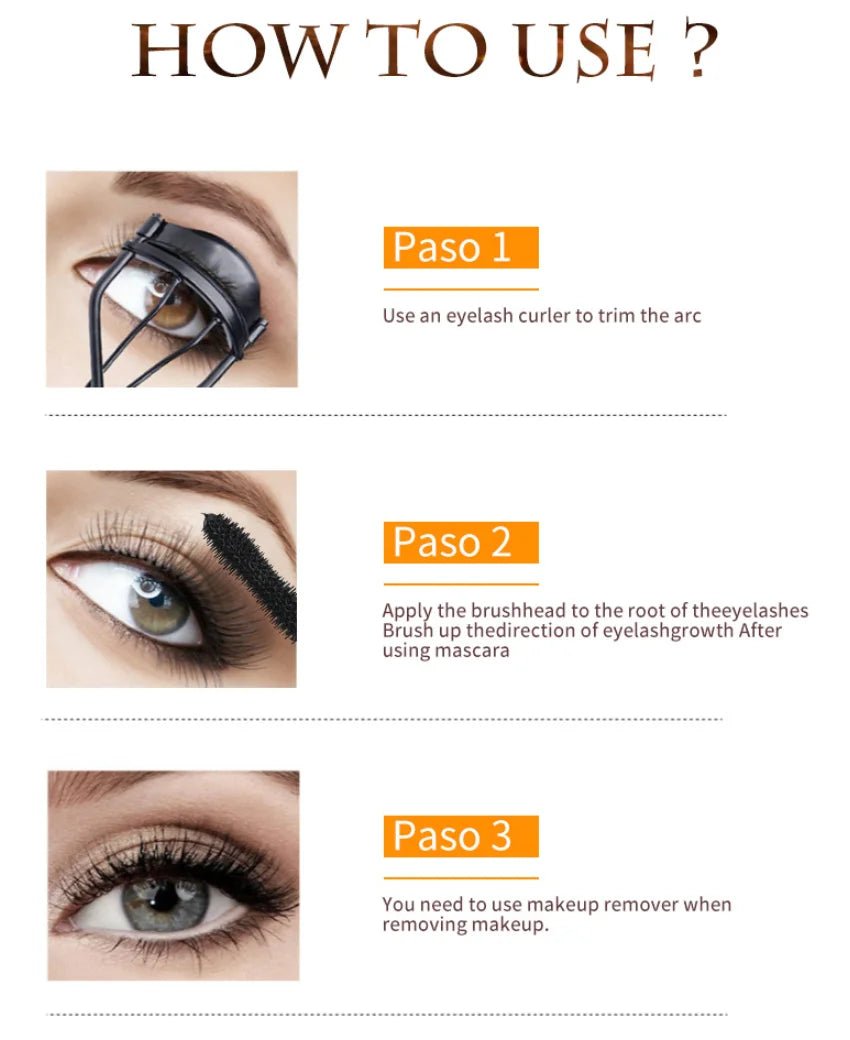 Fashion Diamond 4D Mascara Waterproof Eye Make-up Cosmetics Peanut Silicone Brush Lengthening Curl Lashes Fast Dry