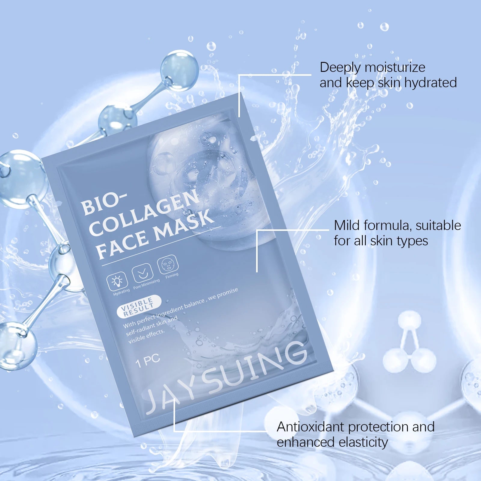 Bio Collagen Face Mask Overnight Hydrating Moisturizing Brighten Shrink Pores Rejuvenation Hyaluronic Acid Wrapping Mask Korean