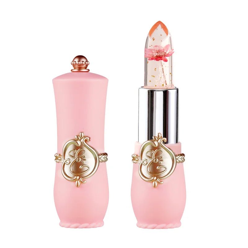 Crystal Flower Jelly Lipstick, Long Lasting Nutritious Lip Balm Lips Moisturizer  Temperature Color Change Lip Gloss